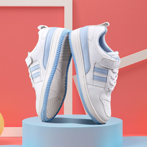 Bacco Bucci Bacca Bucci PHOENIX Low-Top Fashion Women's Sneakers With Hook & Loop Closure WHITE:BLUE