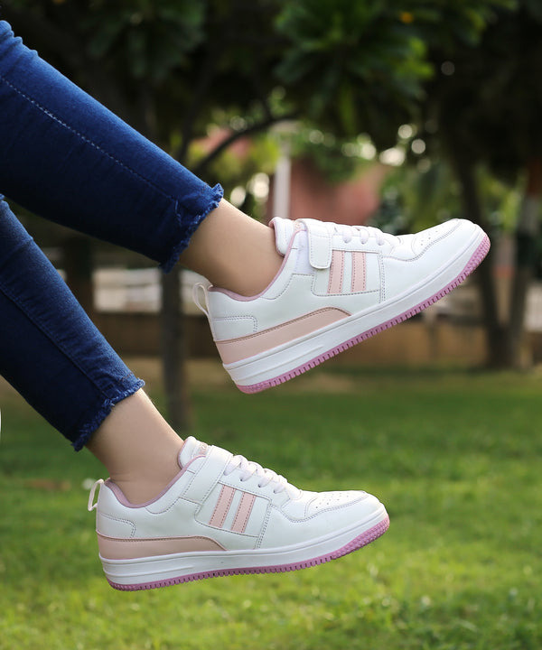 Bacco Bucci Bacca Bucci PHOENIX Low-Top Fashion Women's Sneakers With Hook & Loop Closure WHITE:BLUE