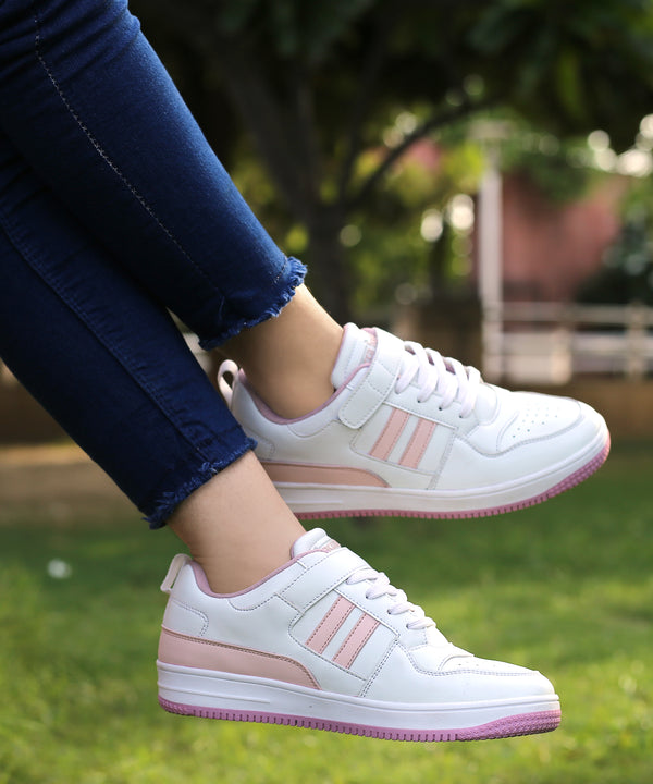 Bacco Bucci Bacca Bucci PHOENIX Low-Top Fashion Women's Sneakers With Hook & Loop Closure WHITE:BLUE