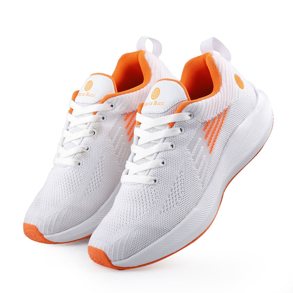 Bacco Bucci Bacca Bucci PROWL Women's High-Performance Running And Training Shoes With Rebounce Outsole WHITE-ORANGE