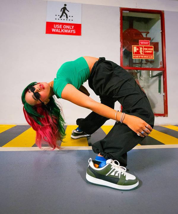 Bacco Bucci Bacca Bucci SERENITY Low Top Flat Sole Fashion Women's Sneakers OLIVE