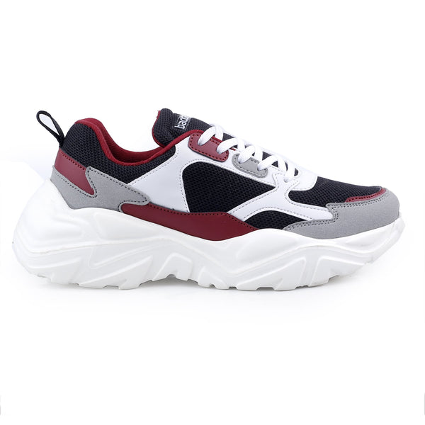 Bacco Bucci Bacca Bucci SPARK Low-top Platform ColorBlock Fashion Sneakers For Women | StreetWear Chunky Sneakers WHITE:RED