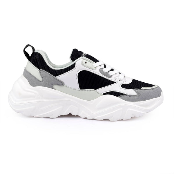 Bacco Bucci Bacca Bucci SPARK Low-top Platform ColorBlock Fashion Sneakers For Women | StreetWear Chunky Sneakers WHITE