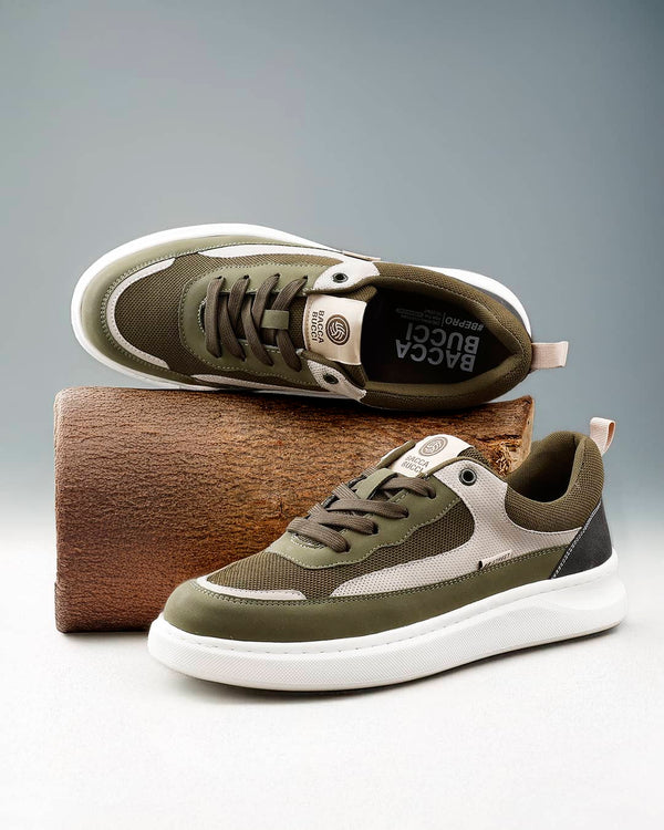 Bacco Bucci Bacca Bucci VIBE-STEP Men's Low-Top Sneakers OLIVE