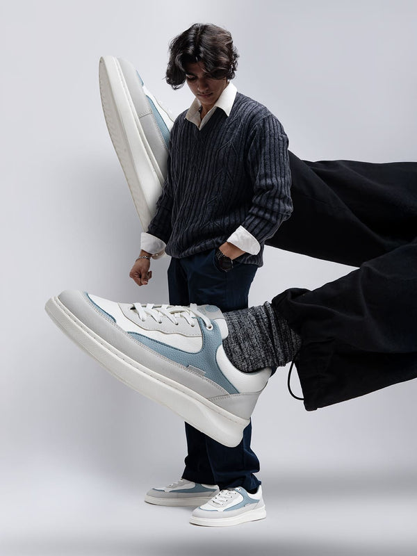 Bacco Bucci Bacca Bucci VIBE-STEP Men's Low-Top Sneakers WHITE/SKY