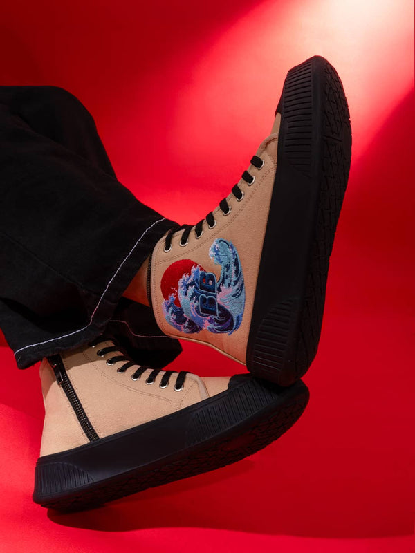 Bacco Bucci Bacca Bucci Women's High-Top Sneakers - "Kawaii Kicks" Collection EARTHY BEIGE