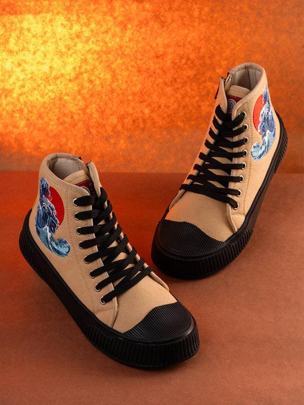 bacco bucci Bacca Bucci Women's High-Top Sneakers - "Kawaii Kicks" Collection EARTHY BEIGE