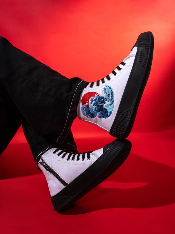 Bacco Bucci Bacca Bucci Women's High-Top Sneakers - "Kawaii Kicks" Collection PRISTINE WHITE