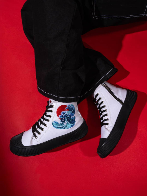 Bacco Bucci Bacca Bucci Women's High-Top Sneakers - "Kawaii Kicks" Collection PRISTINE WHITE