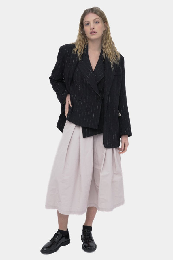 Baci 2 Pocket Cotton Striped Blazer Jacket Black