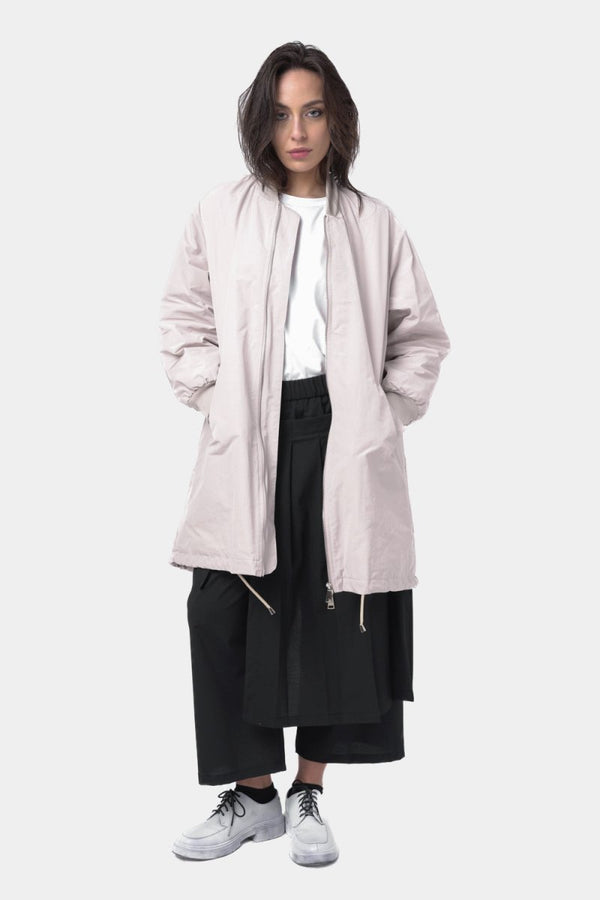 Baci 2 Pocket Long Bomber Jacket Black