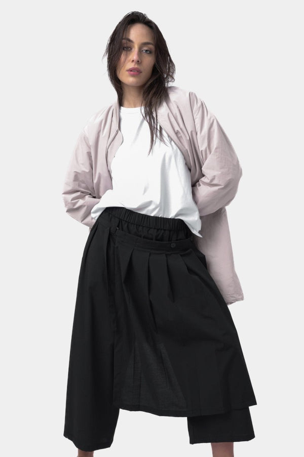 Baci 2 Pocket Long Bomber Jacket Black