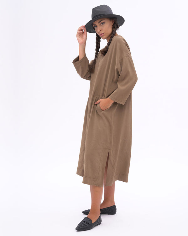 Baci 3/4 Sleeve Boat Neck T-Shirt Dress Black