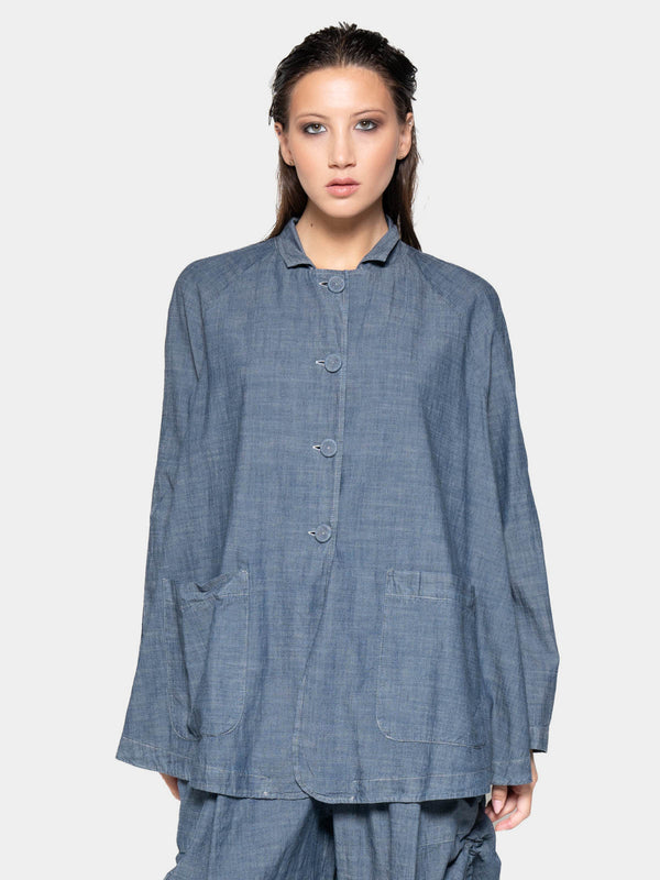 baci 4 Button Swing Jacket Oyster Grey