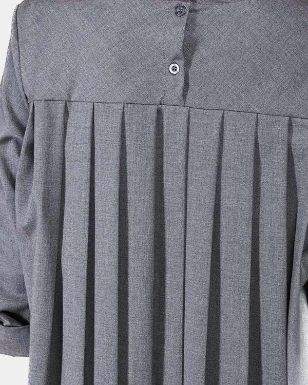 Baci Accordian Pleat Back Long Sleeve Top Black