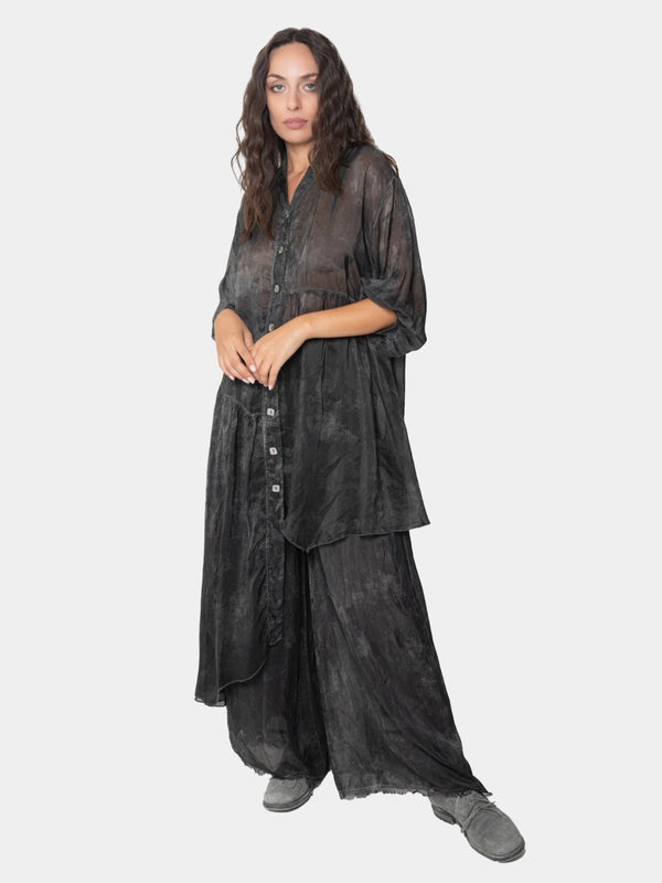 Baci Asymmetrical Shirtdress Tie Dye