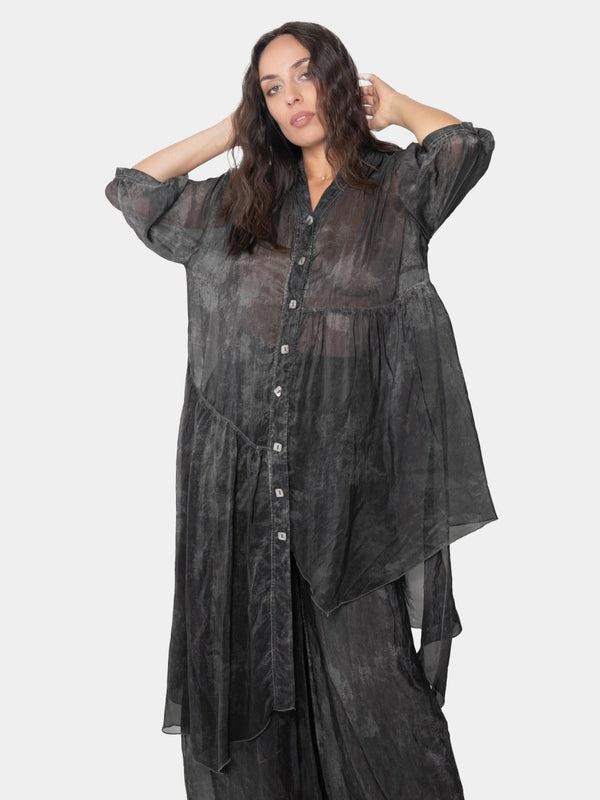 baci Asymmetrical Shirtdress Tie Dye
