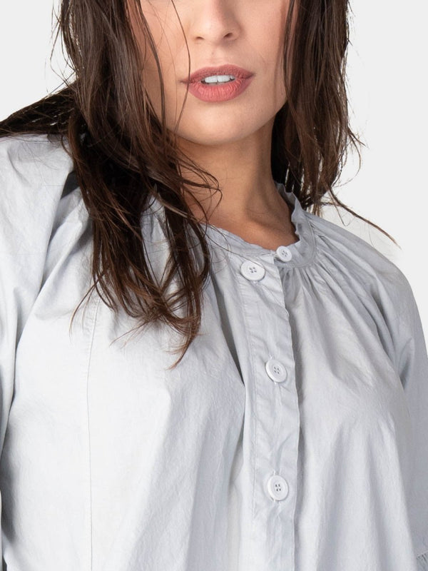 Baci Balloon Sleeve Cotton Peasant Shirt Bianco