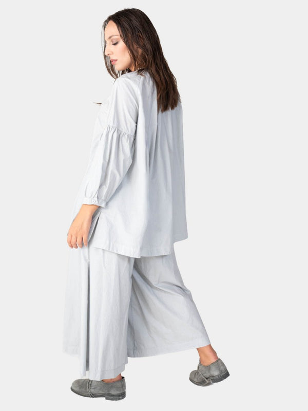 Baci Balloon Sleeve Cotton Peasant Shirt Bianco