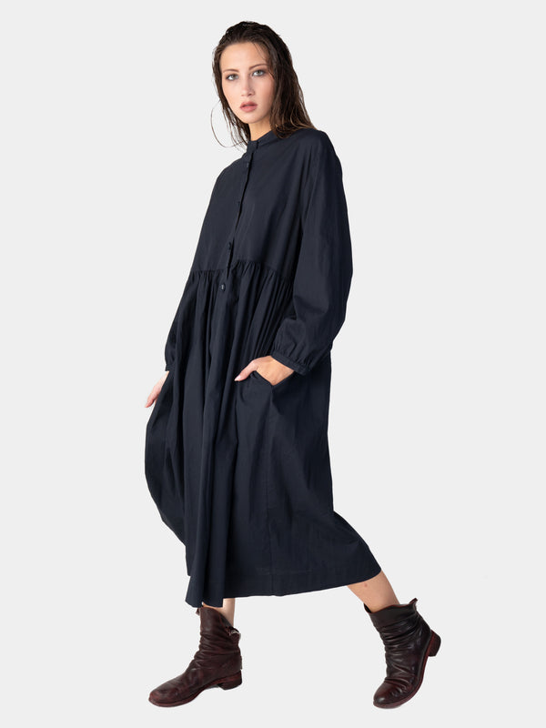 Baci Banded Collar Cotton Shirtdress Mare