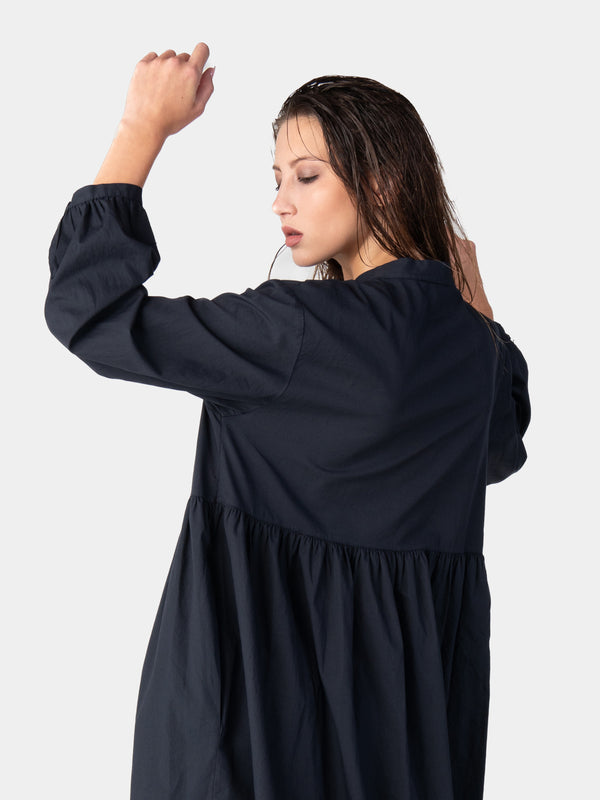 Baci Banded Collar Cotton Shirtdress Mare