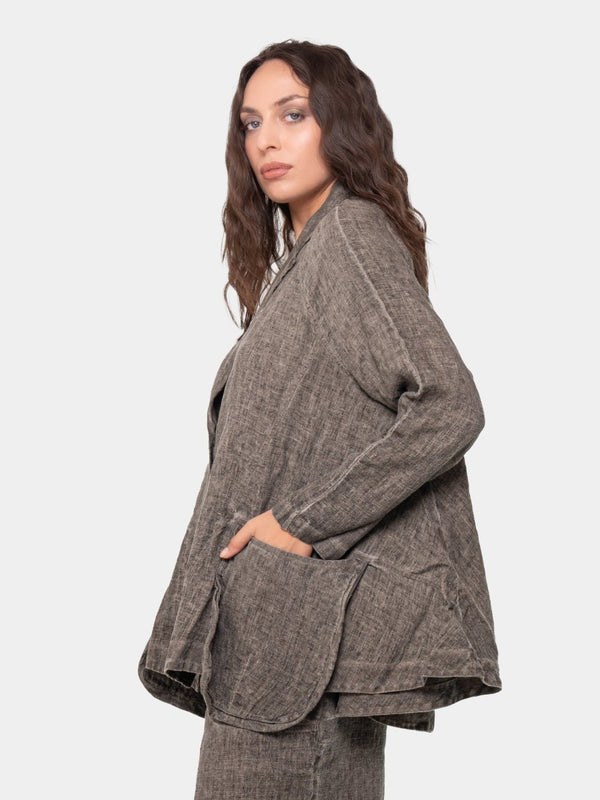 Baci Bellow Pocket Linen Jacket Hemp