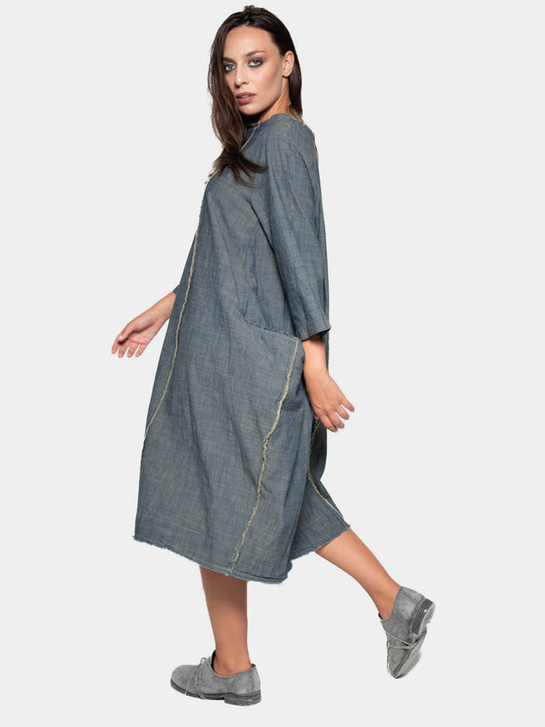 Baci Boat Neck Front Seam Dress Cappuccino