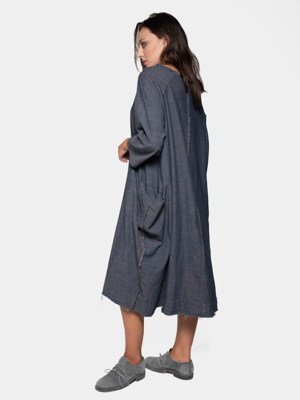 baci Boat Neck Front Seam Dress Cappuccino