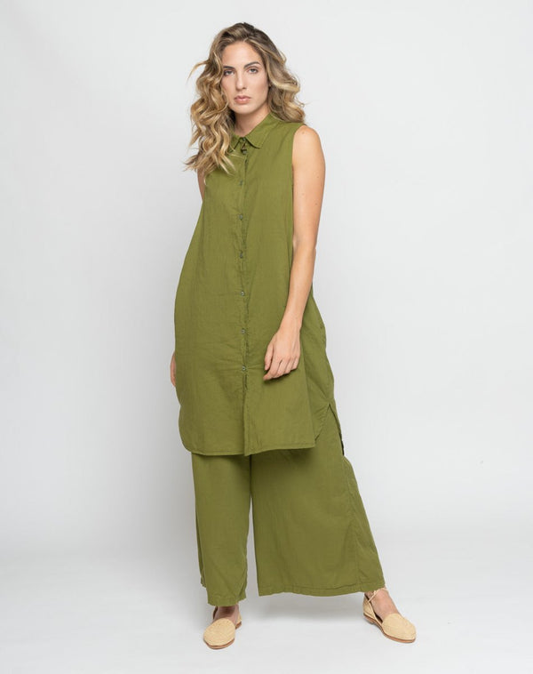 Baci Buttoned Up Sleeveless Dress Corn