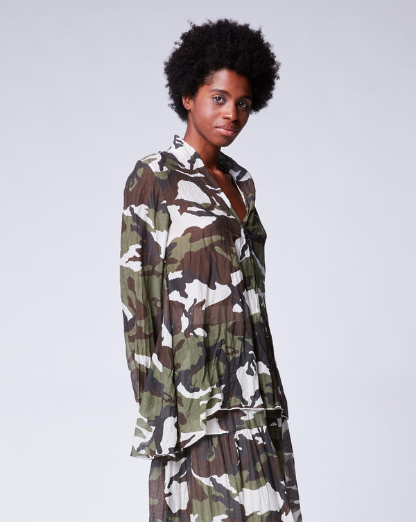 Baci Camo Blouse Beige Camo