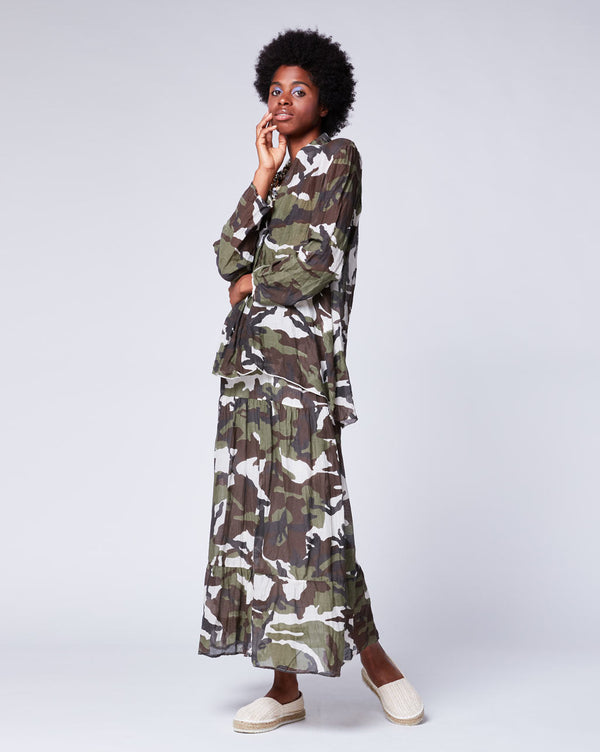 Baci Camo Blouse Beige Camo