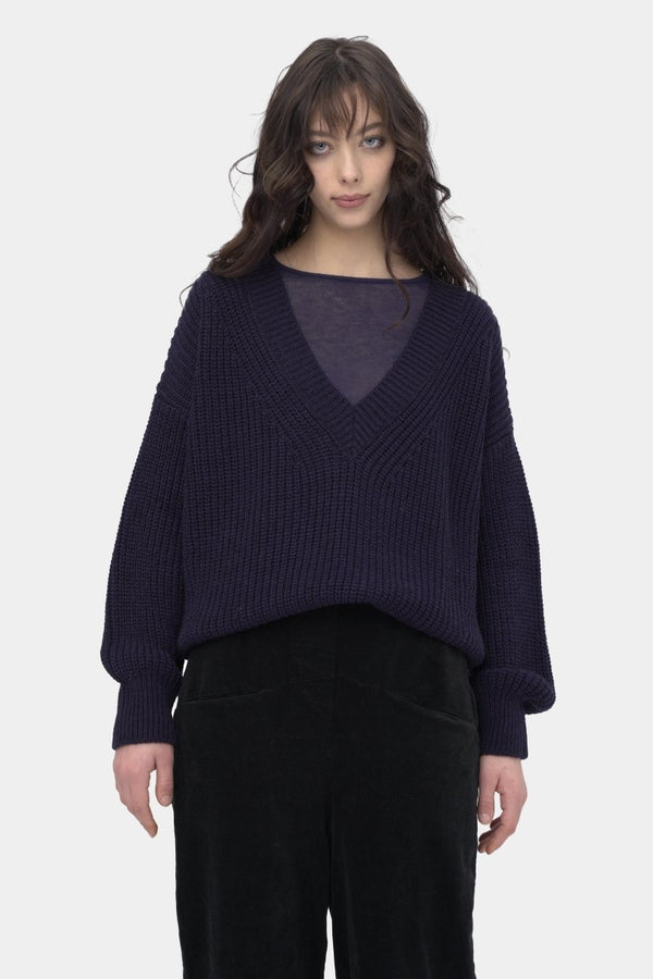 Baci Cashmere Blend Crewneck Top Ash Grey