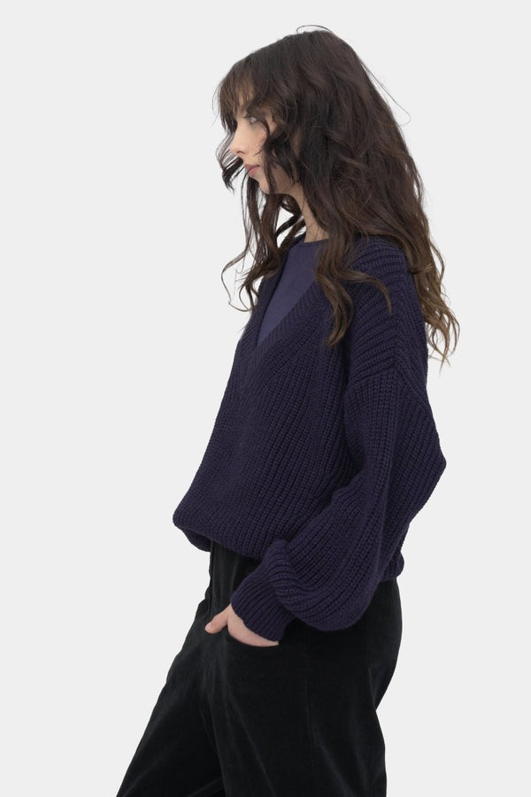 Baci Cashmere Blend Crewneck Top Ash Grey