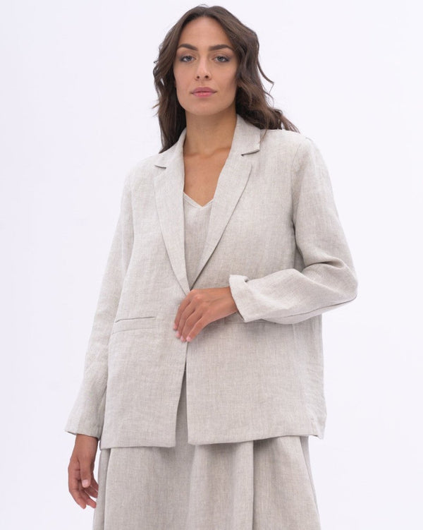 baci Classic Linen Blazer Natural
