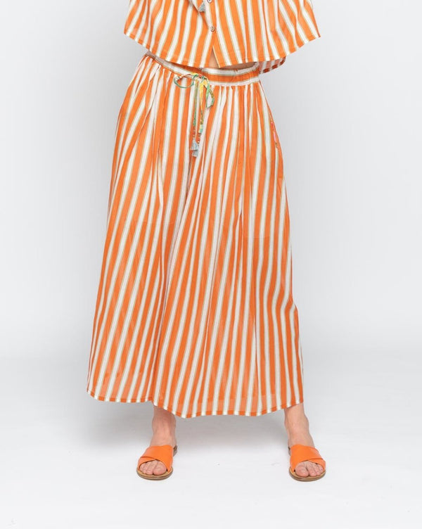 baci Club-Striped Tie-Waist Palazzo Pant Mango