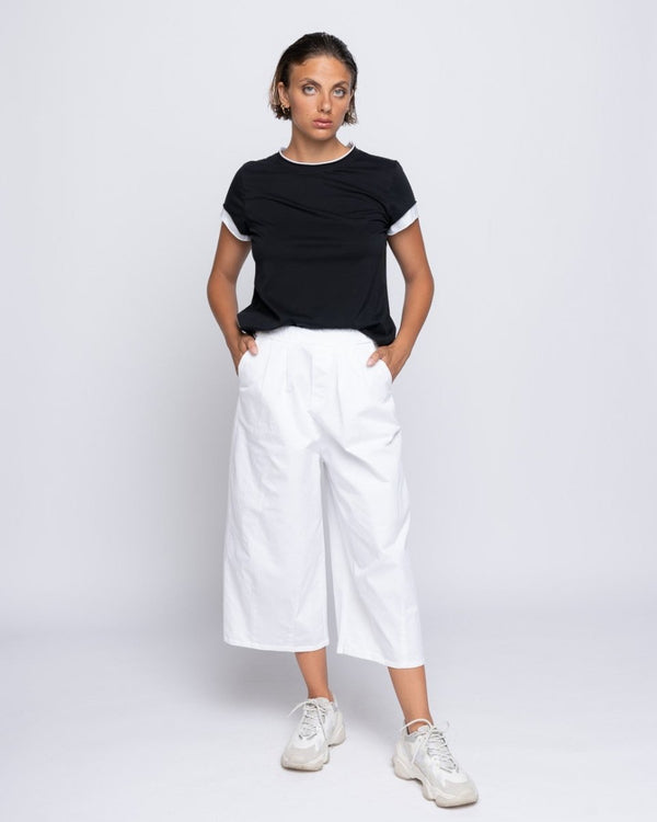 Baci Contrast Layered Cap Sleeve T Black / Orange