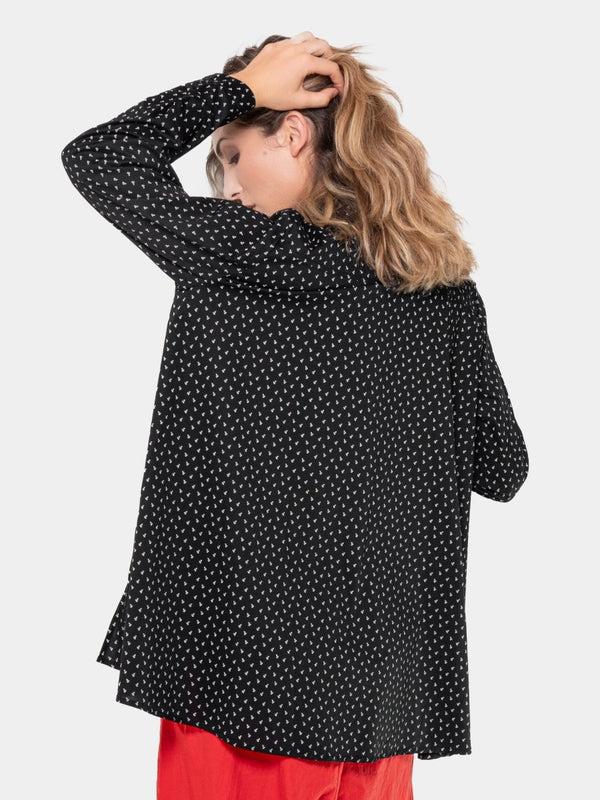 Baci Cotton Button Up Shirt Black