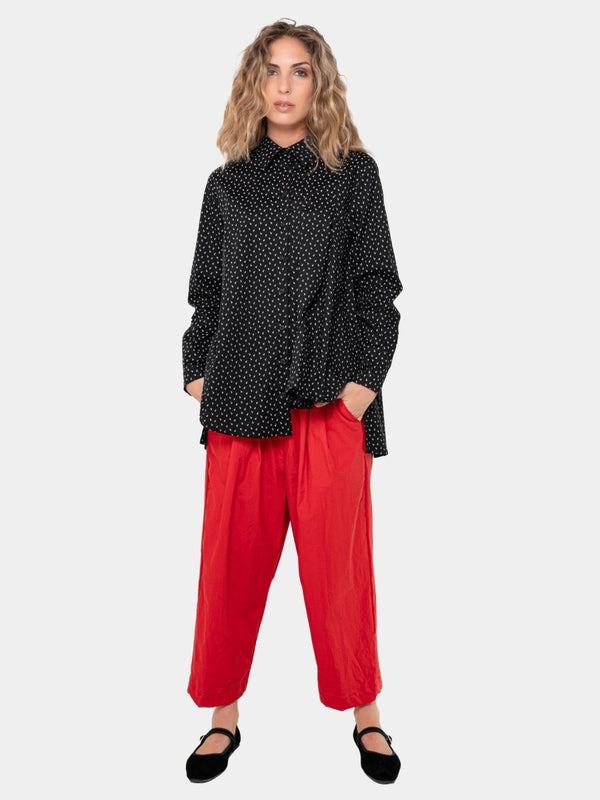 Baci Cotton Button Up Shirt Black