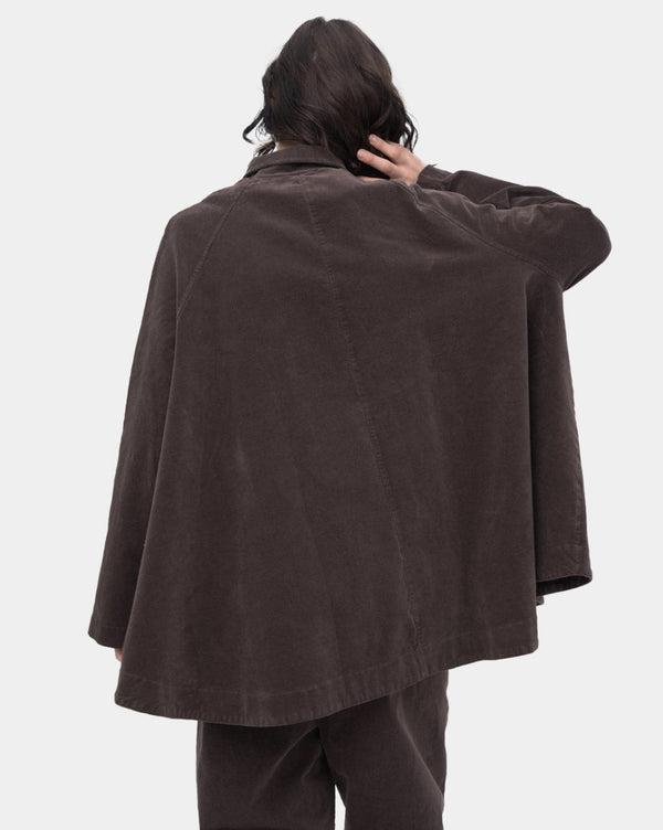 Baci Cotton Flare Button Coat Black