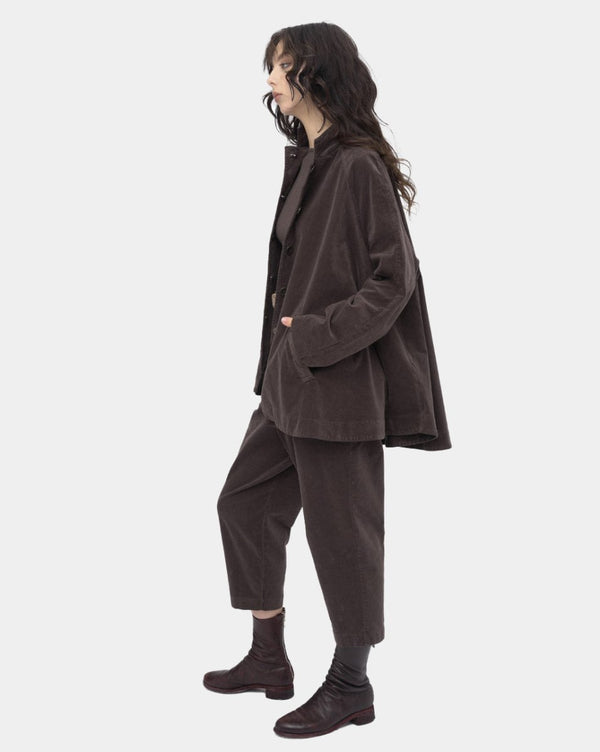 Baci Cotton Flare Button Coat Black