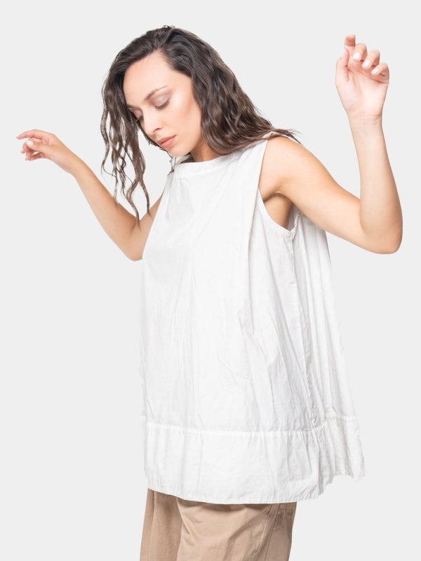 Baci Cotton Folded Shoulder Tank Black