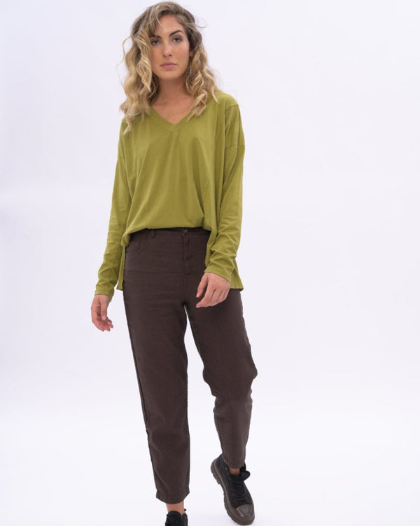 Baci Cotton Linen Blend Pants Black