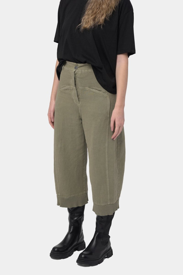 Baci Cotton Linen Cargo Pants Beige