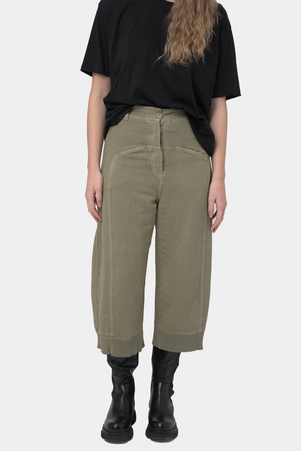 baci Cotton Linen Cargo Pants Beige