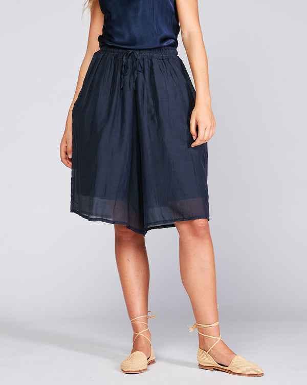 Baci Cotton Silk Blend Drawstring Shorts Juta