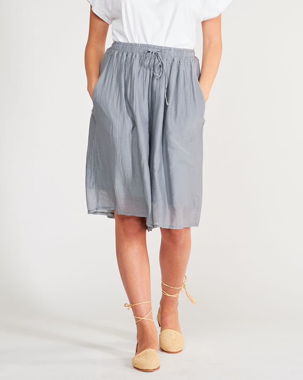 baci Cotton Silk Blend Drawstring Shorts Juta