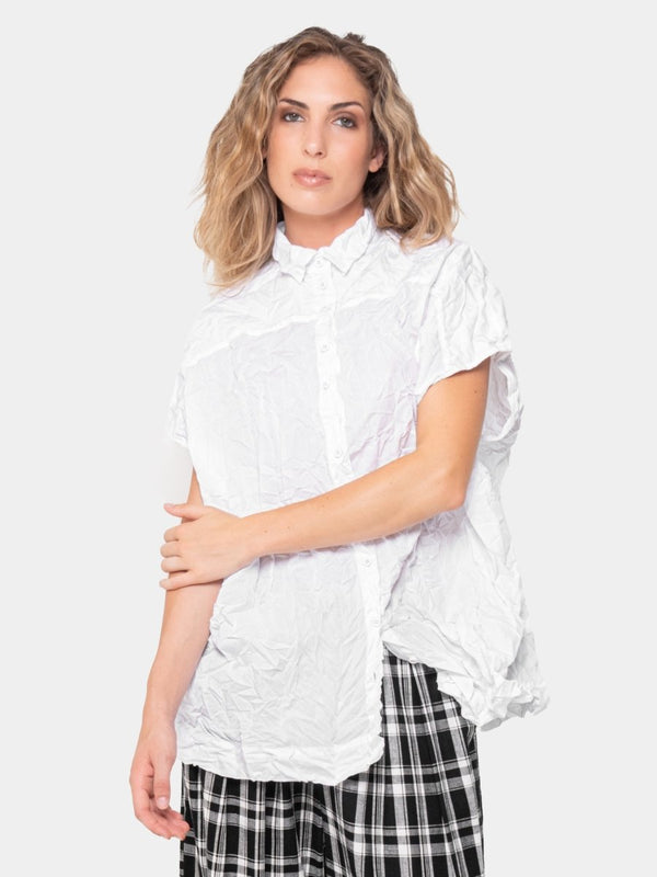Baci Crinkled Boxy Shirt Black