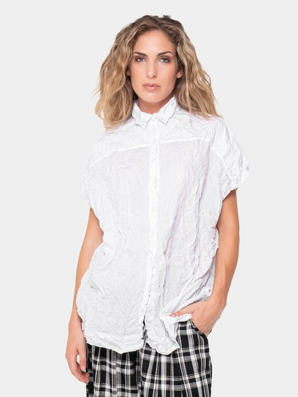 baci Crinkled Boxy Shirt Black