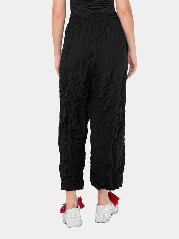 Baci Crinkled Pleated Pants Black