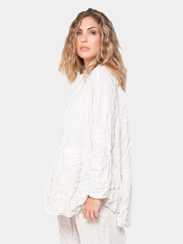 Baci Crinkled Raglan Shirt Jacket Black